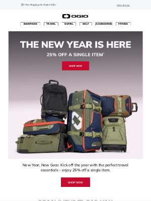 Ogio - 2025 is Here! Get 25% Off a Single Item!