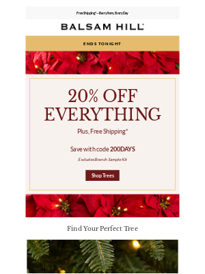 Balsam Hill - 20% Off Sitewide Ends Tonight