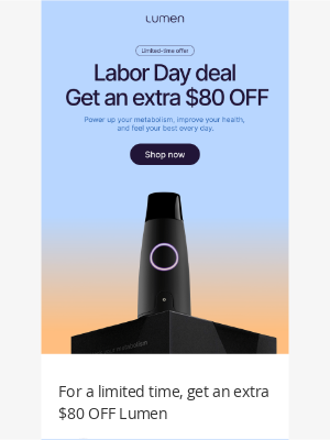 Lumen - Final chance: Labor Day sale inside