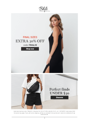BHFO - Going Fast: Extra 30% Off Last Sizes!