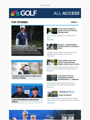 Golf Channel - Nelly Korda keeps the ‘faith,’ switches putter and rallies to make cut at Chevron