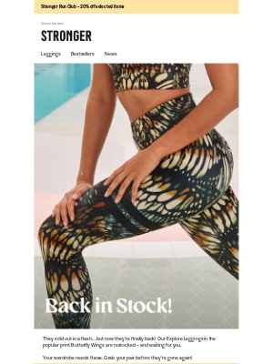 STRONGER - Butterfly Wings Leggings restocked