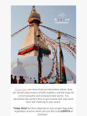 DharmaShop - Today Only: Free Shipping on Prayer Flags! 🕊️