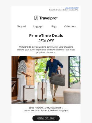 Travelpro Products - We Heard it’s Prime time for Savings 😉