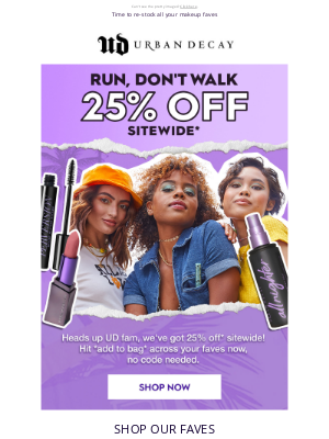 Urban Decay (UK) - 25% off* sitewide is happening RIGHT now