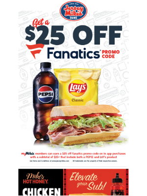 Jersey Mikes - Order In Our App - Earn Fanatics $$!