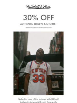 Mitchell & Ness Nostalgia Co - 30% Off Authentic Jerseys + Shorts!🔥⚾️🏀🏈