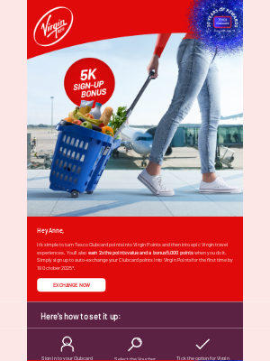 Virgin America - Ready to unlock 5,000 Virgin Points, Anne?