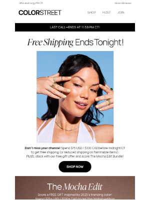 Color Street - Last hours: FREE shipping with your $75 USD / $100 CAD purchase (PLUS a limited-time bundle!) !