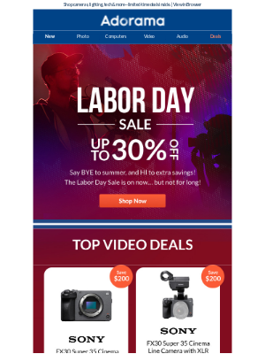 Adorama - Labor Day Sale: Up to 30% OFF Starts Now 🎉
