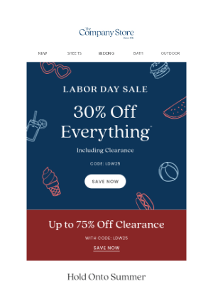 The Company Store - Summer + Fall Essentials—30% Off