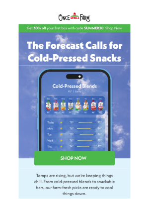 Once Upon a Farm - Your Summer Snack Forecast 🌡️