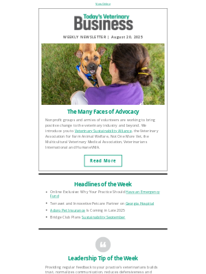 Today's Veterinary Business - Your Weekly News Is Here