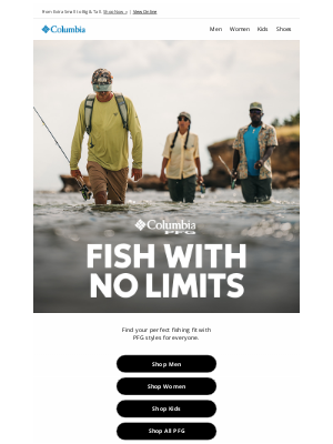 Columbia Sportswear - Performance Fishing Gear that’s just your size.