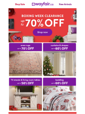 Wayfair (Canada) - 👀 UP TO 70% OFF 👀 Must-see Boxing Week deals