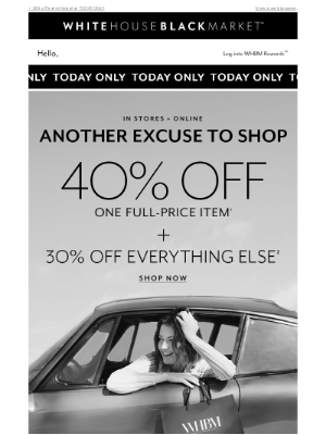 White House Black Market - Calling all stylish moms: 40% off 1 item