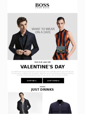 Hugo Boss email for Valentine's Day