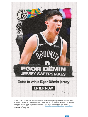 Brooklyn Nets - Win a Egor Dëmin Jersey!