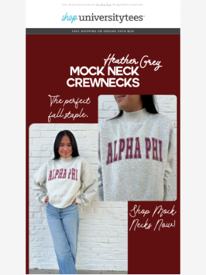 University Tees - NEW Mock Neck Crews 😍