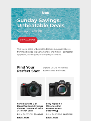 Focus Camera - Sunday Savings: Deals + Rebates = 🎯