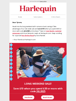 Harlequin - Inside: New books + a long-weekend sale!