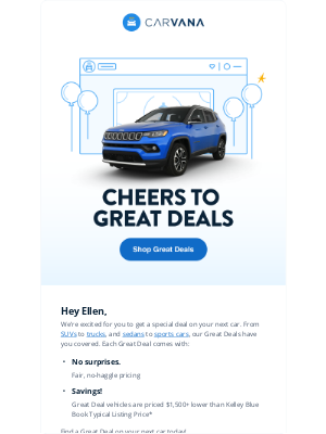 Carvana - Beep beep, Ellen! Your new ride awaits