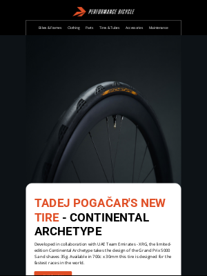 Performance Bicycle - Tadej Pogačar's New Tire!
