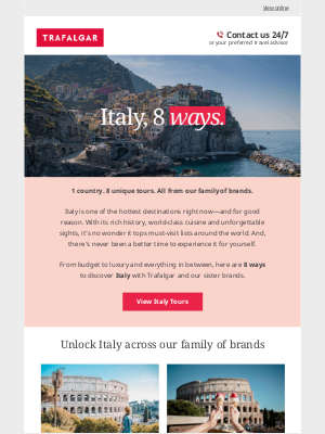 Trafalgar Pty Ltd - 8 ways you can tour Italy