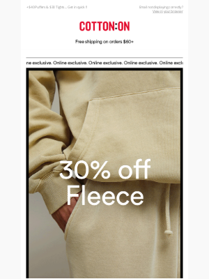 Cotton On & Co. - Psst, 30% off FLEECE is back 🤩