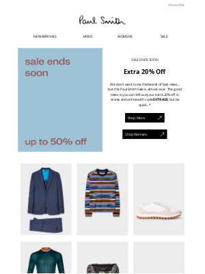 Paul Smith (UK) - Ends very soon: the Sale is almost over...