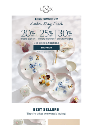 Lenox - Up to 30% Off Ends Tomorrow!