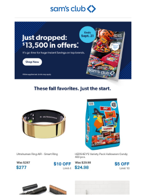 Sam's Club - $13,500 in offers. It’s on!