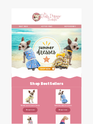 Posh Puppy Boutique - Unleash the Latest Dog Dresses with Vibrant Prints & Styles! 🌞