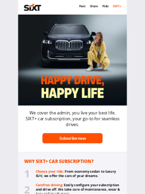 Hassle-free car? SIXT+ car subscription