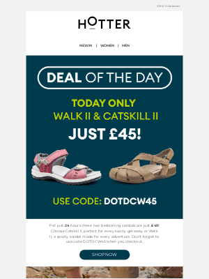 Hotter Shoes (United Kingdom) - TODAY ONLY! Just £45, Catskill II & Walk II