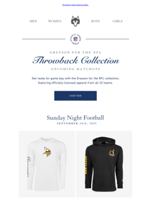 Greyson Clothiers - Upcoming Matchups || Greyson for the NFL
