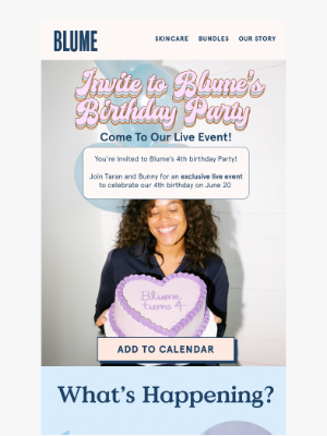 Meet Blume - Invite to Blume’s Birthday Party 🎂