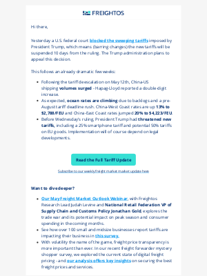 Freightos - 🚨 Breaking: Tariffs Ruled Illegal + New Importer Resources