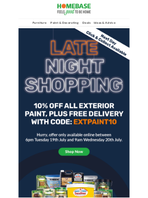 Homebase (UK) - Your exclusive 24 hour deal is here...