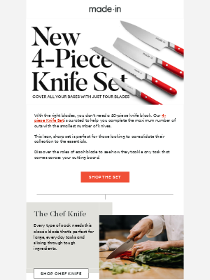 Made In Cookware - The only knives you actually need.