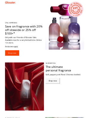Glossier - Save up to 25% off a new fragrance!