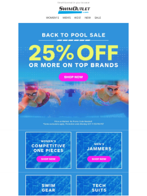 SwimOutlet - 25% OFF Training Suits, Swim Gear, Bags + MORE 💧