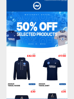 Brighton & Hove Albion FC (United Kingdom) - James, 50% OFF Selected Products! 🚨