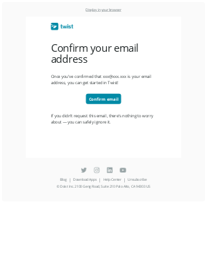 Twist - Confirm your email address
