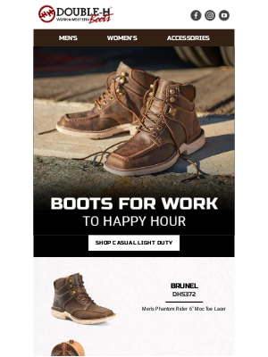 Double H Boot - Boots For Work and Happy Hour