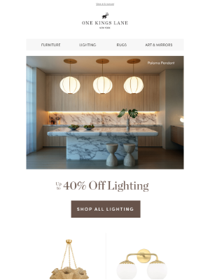 One Kings Lane - ENDS TONIGHT—Up to 40% off Lighting & Mirrors