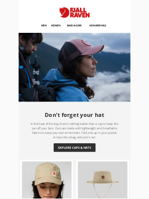 Fjällräven - Ready for the heat? Don’t forget your cap.