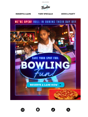 Bowlero - 🎳 The Lanes Are OPEN...Reserve Your Spot Today!