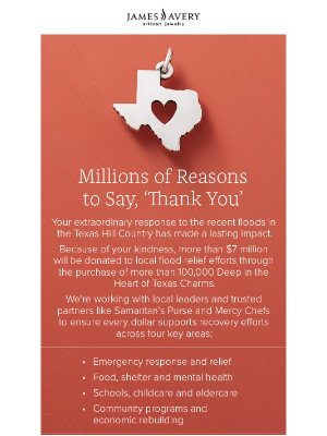 James Avery Jewelry - Texas Flood Relief Update