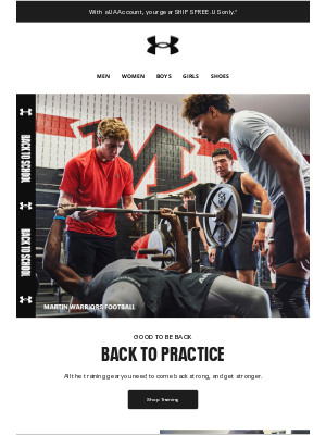 Under Armour - Go back to practice with the best gear in the game